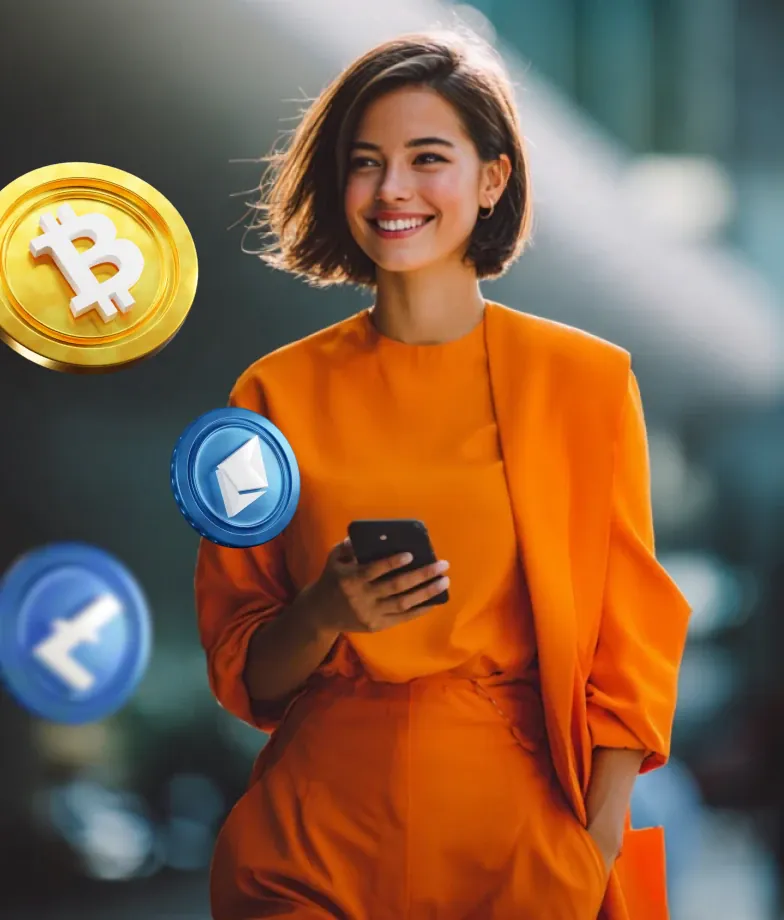 Cliente comprando cripto pelo celular