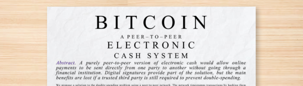 Imagem com o whitepaper do Bitcoin