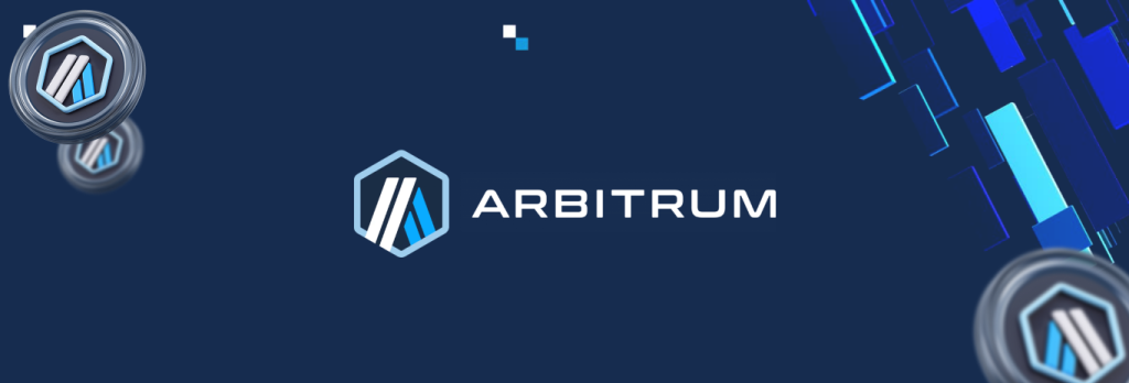 Banner com logo da Arbitrum